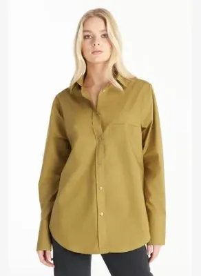 Ted Baker ZEYTİN YEŞİLİ POPLİN GÖMLEK