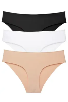 Sensu Kadın Panty Lazer Kesim Külot 3'lü Paket Set Karışık - Kts2013