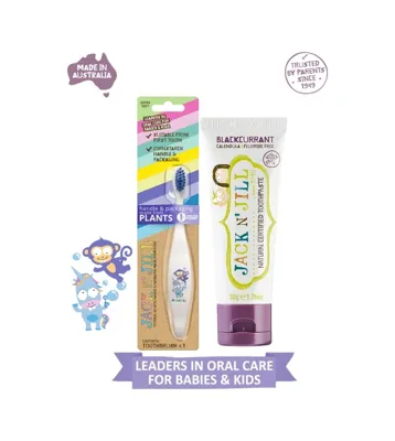 Jack N'Jill Jack N Jill Bebek/çocuk Diş Fırçalama Seti Unicorn&monkey Diş Fırçası + Ahududu Aromalı Diş Macunu 50g