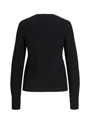 JJXX Bisiklet Yaka Düz Siyah Kazak Kadın JXTILDE CREW NECK KNIT