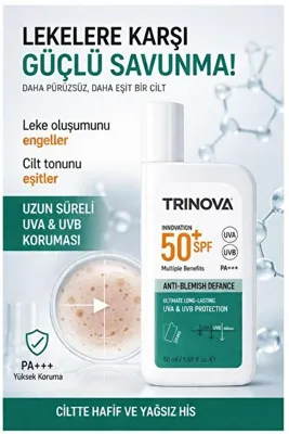 Trinova Leke Karşıtı Spf +50 Güneş Kremi 50ml