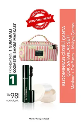 Yves Rocher BloominBag Çizgili Çanta Seti- Toz Pudra 8.5 g & Maskara 7.8 ml