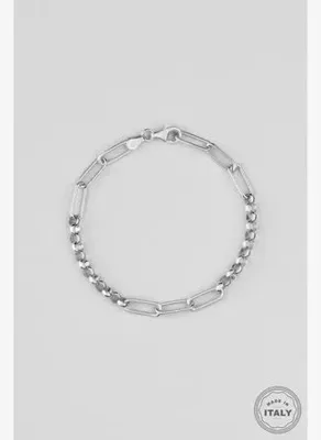 So Chic İtalyan Minimal Tasarım 18 Ayar Beyaz Altın Kaplama 19 Cm Gümüş Bileklik