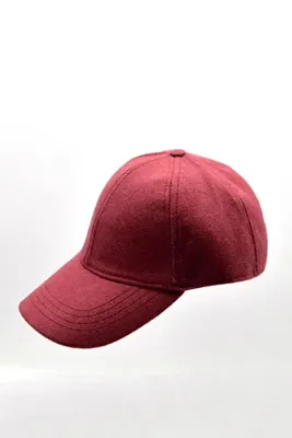 Külah Kadın Bordo Yünlü Kışlık Beyzbol Kep Şapka