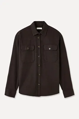 Mudo Kadın Kahverengi Çift Cepli Oversize Flanel Gömlek