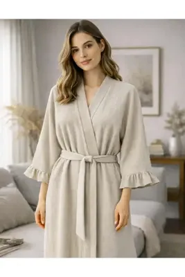 OrganicKid Aurora Kadın Gri Sabahlık