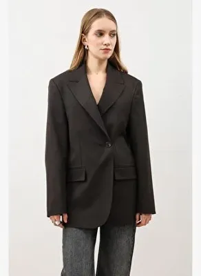 Antioch Kahve Kruvaze Kadın Blazer