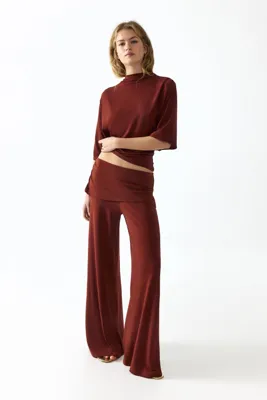 H&M Drapeli İnce Triko Pantolon