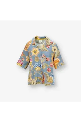 Pip Studio Flora Mavi Viscose Bluz