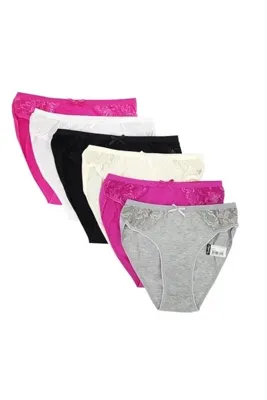Tutku Kadın Pembe Firuze Bikini Alt Kombin Külot 3'lü Paket Tkd515