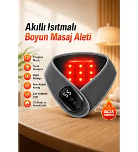 auhma AMG41 Isı Teknolojili Boyun Masaj Aleti Terapi 5 Kademeli Termal Sıcak Kompres Kablosuz Masaj