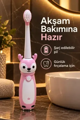 Mestore Şarjlı Diş Fırçası Pembe Gövdeli Yedek Başlıklı