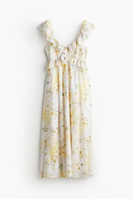 H&M Fırfırlı Midi Elbise