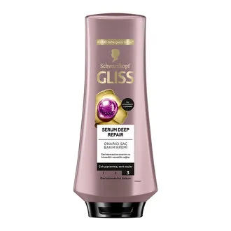 Gliss Serum Deep Repair  Hyalüron İksiri &  Kızılcık Onarıcı Saç Bakım Kremi 360 ml Yıpranmış Sert Saçlar