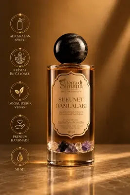 Terra di Simana Lavanta, Papatya ve Kristal İnfüzyonlu Aromaterapi Alan ve Aura Buğusu - Sükunet Damlaları 50 ml