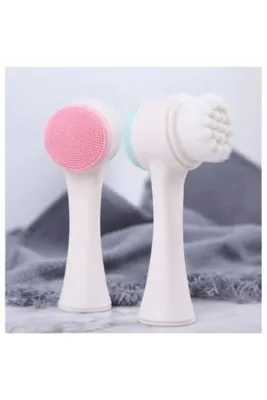 Byanes Unisex Beyaz Çift Taraflı 3d Masaj Yüz Temizleme Fırçası
