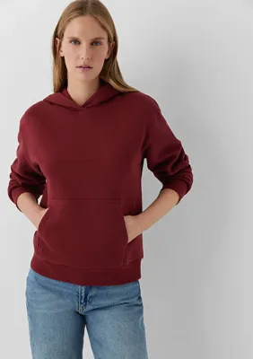 Mavi Kapüşonlu Bordo Sweatshirt