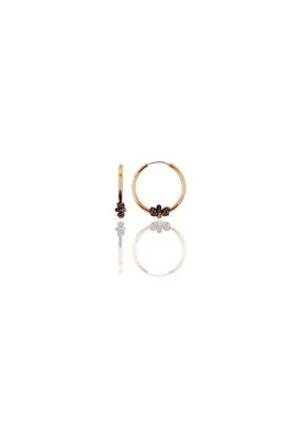 Söğütlü Silver Gümüş Rose 12 Mm Mini Işlemeli Halka Küpe Sgtl11289rose