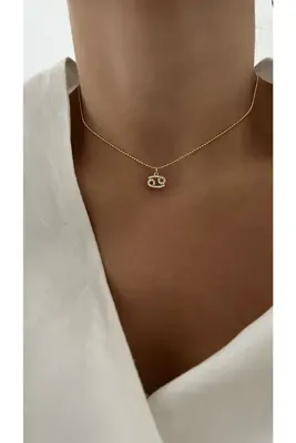 Vi store Altın Kaplama Yengeç Burcu Sembol Kolye