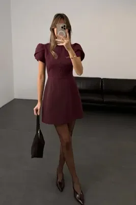 MEECY Kadın Viral Yeni Sezon Düğme Detaylı Elbise