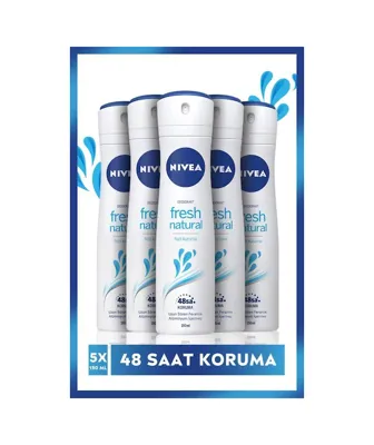 NIVEA Nivea Kadın Sprey Deodorant Fresh Natural 150 Ml - 5 Adet