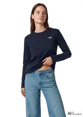 Mavi Jeans Uzun Kollu Lacivert Tişört