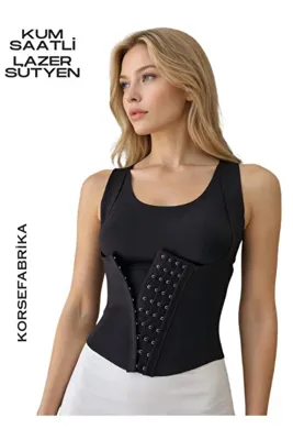 KORSEFABRİKA Dik Duruşlu Korse💎 Bel Balenli Toparlayıcı Şekillendirici Lazer Kesim Korse 💎 İz Yapmayan 4 Kademe Kopçalı Göğüs Bel ve Sırt Korsesi