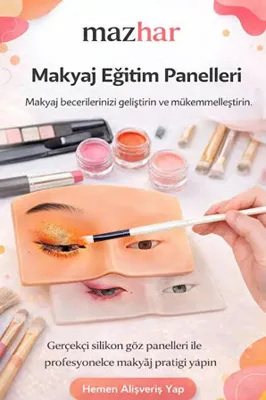 mazhar 5D Silikon Makyaj Eğitim Yüzü – Gerçekçi Makyaj Pratik Derisi – Micropeeling Uyumlu