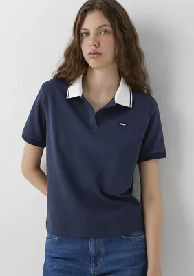 Mavi Logo Baskılı Lacivert Tişört