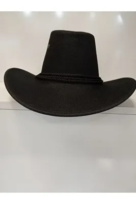 Suyutti Arıcı Store Yeni Sezon Geniş Model Siyah Hasır Kovboy Şapka
