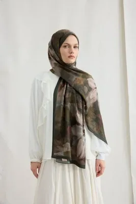 cs camellia scarf Nars Kraş Şal - Yeşil