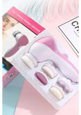 Die Grup Tr 5 In 1 Yüz Temizleme, Masaj ve Peeling Fırçası Seti, Pembe, Model TTT8D