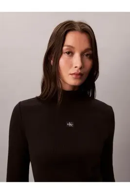 Calvin Klein Fitilli Logolu Pamuklu Slim Fit Balıkçı Yaka Kazak LV047D203GUB1 KAZAK LV047D203G
