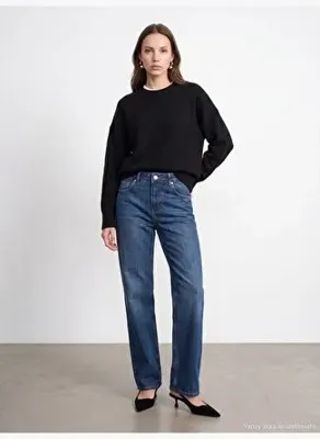 Dilvin 72362 %100 Pamuk Basic Wide Leg Jean