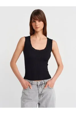 Dilvin 10750 Fitilli İnce Dokulu Triko Bluz