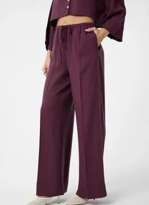 Antioch Bordo Relaxed Kadın Pantolon