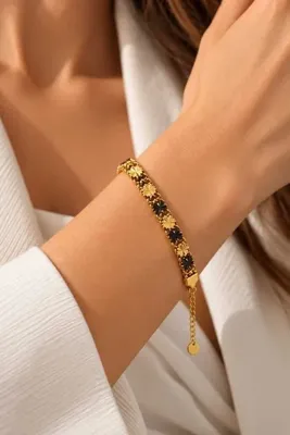 Genel Markalar PREMİUM GOLD MOTİF MODEL ÇELİK BİLEKLİK