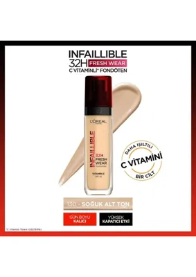 L'Oréal Paris Loreal Paris Infaillible 32H Fresh Wear C Vitaminli Fondöten 130 Beige Peau