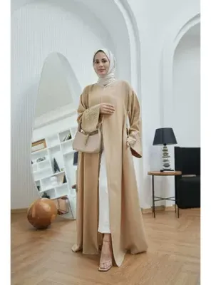 Neways 6642-Parça Boya Tensel Abaya Bej