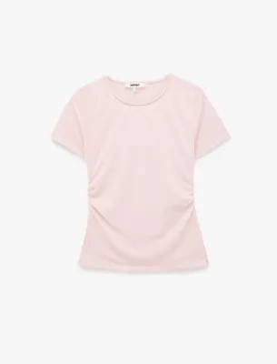 Koton Büzgülü Slim Fit Kısa Kollu Bisiklet Yaka Basic Tişört