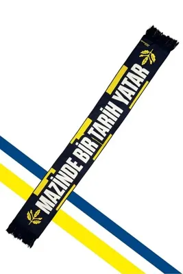 Fenerbahçe Sarı Lacivert Palamutlu Unisex Dokuma Atkı