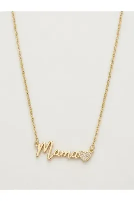 Glowisters Jewelry Kalpli Çelik Gold Renkli Mama (Anne) Kolye