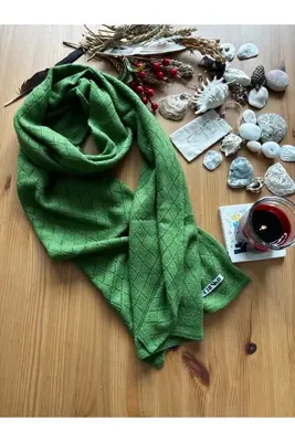 Chinko KAŞMİR VE YÜN KARIŞIMLI AJURLU İNCECİK YUMUŞACIK KADIN ATKISI