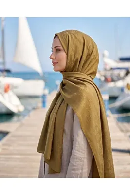 Valentino Orlandi Alia, Jakarlı Lyocell Şal - Logo Desen - 22 - Camel
