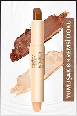 Pretty Beauty Wonder Stick Çift Taraflı Krem Kontür & Aydınlatıcı Stick