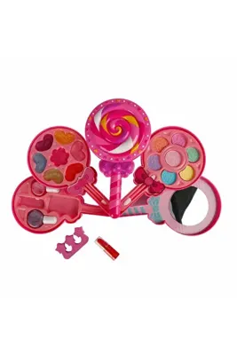 Sunman PRETTY PİNK GÜZELLİK MAKYAJ SETİ LOLİPOP ŞEKİLLİ 3+