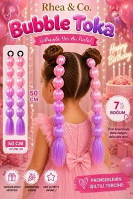 Rhea Company PEMPE-LİLA BUBBLE KIZ ÇOCUK SAÇ TOKASI