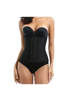 korsecenter Kadın Siyah Latex Korse