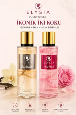 elysia Elysıa Bare Vanilla & Velvet Petals 2 Li Set Kadın Vücut Spreyi 250 Ml X2 Kalıcı Ferah Parfüm Mist