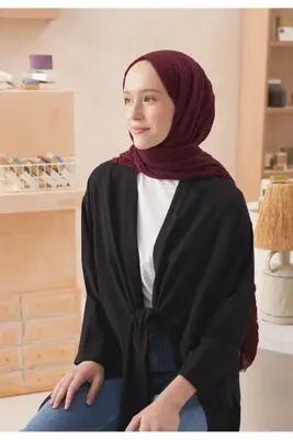 Fresh Scarfs Vual Crash Şal Vişne